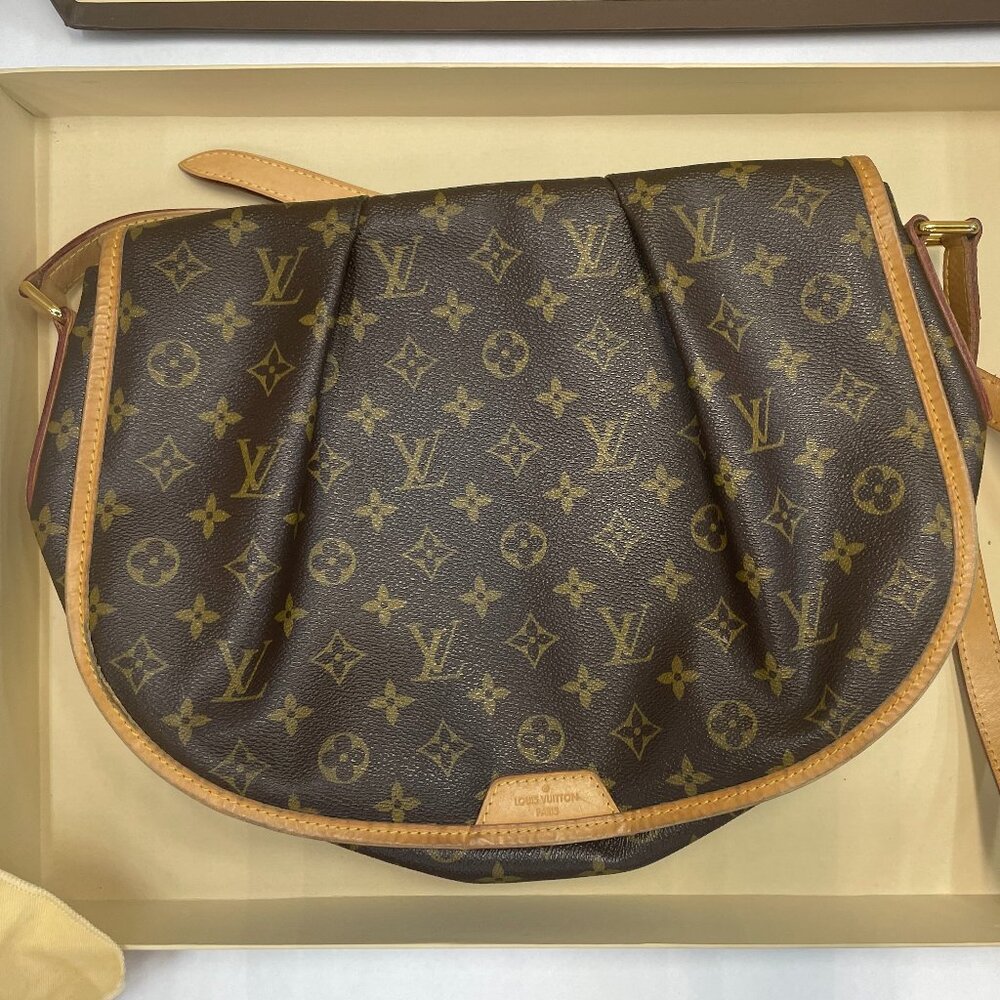 Louis Vuitton Menilmontant MM Crossbody Shoulder Bag Monogram Brown